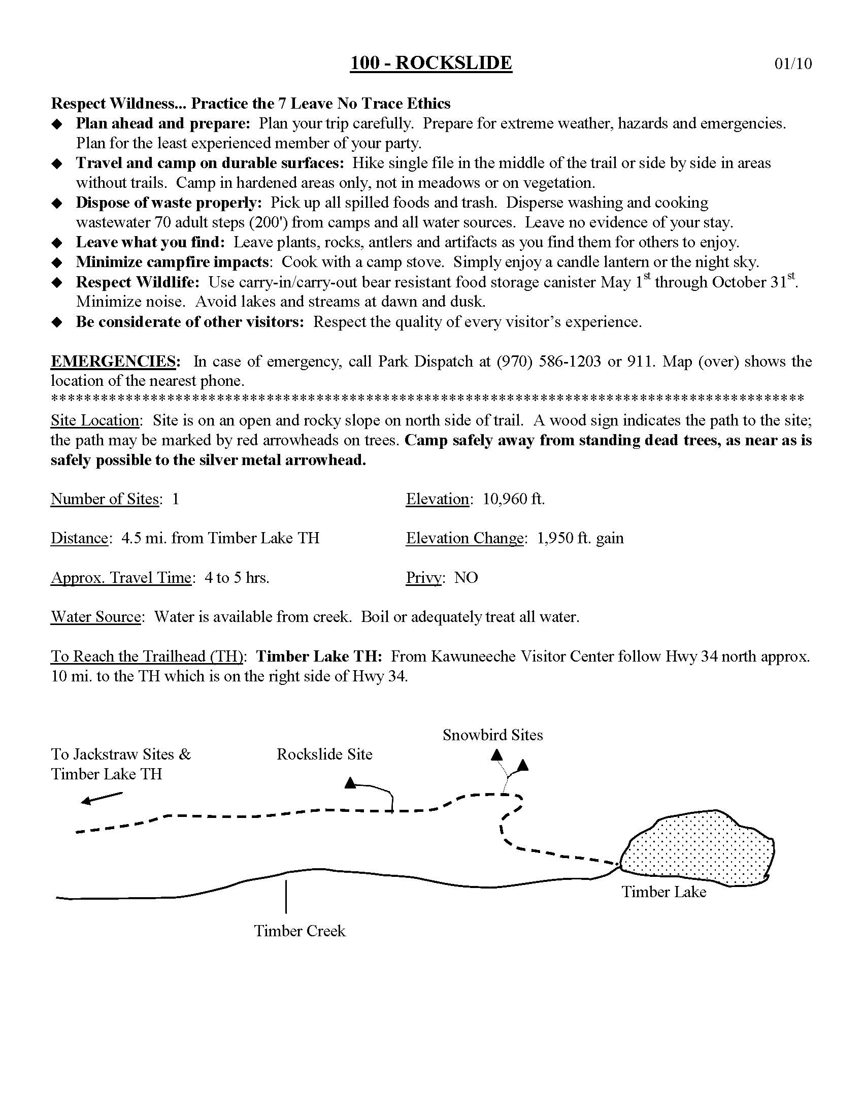 Site 100 Rockslide