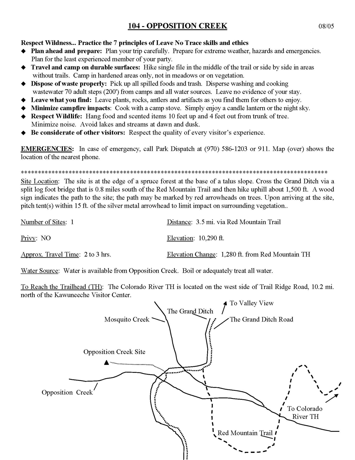 Site 104 Opposition Creek