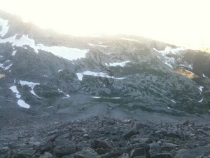 Looking down at the Boulderfield