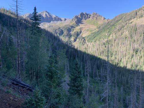 Looking up towards Blanca Peak